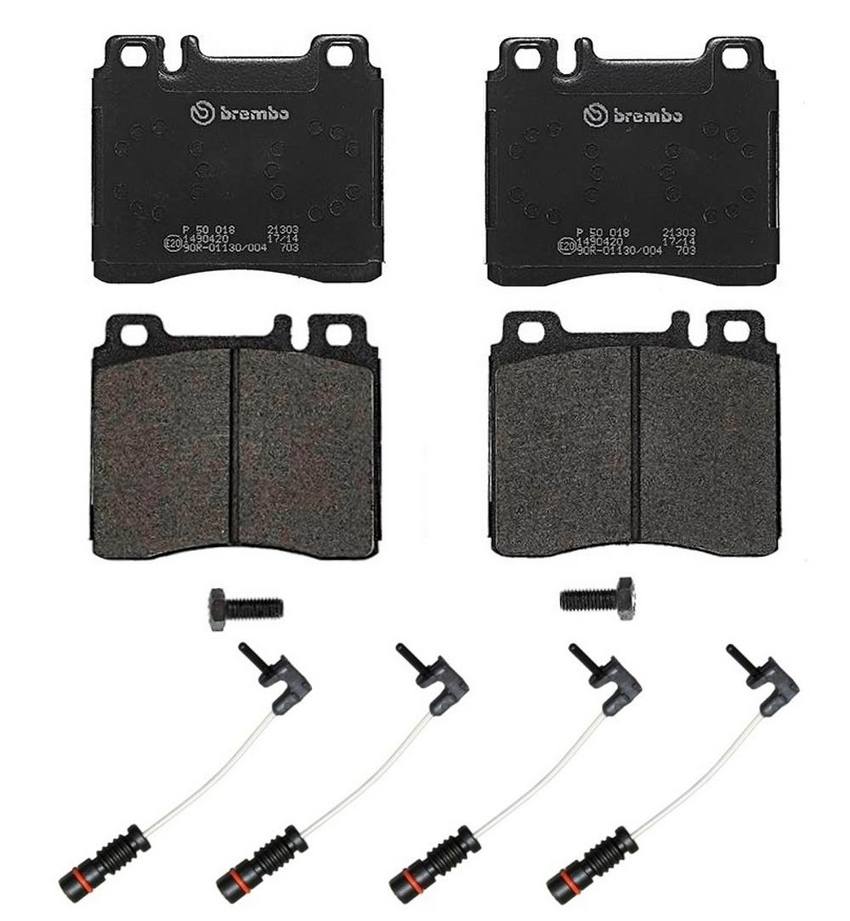 Mercedes Brakes Set Kit - Pads Front (Low-Met) (with Sensors) 005420052041 - Brembo 2224066KIT